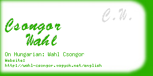 csongor wahl business card